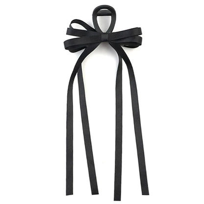 sengpan Black Bow Ribbon Hair Claw Clips Temperament Elegant Hairpin Women Princess Headdress Fashion Grab Clip Female Hair Accessories