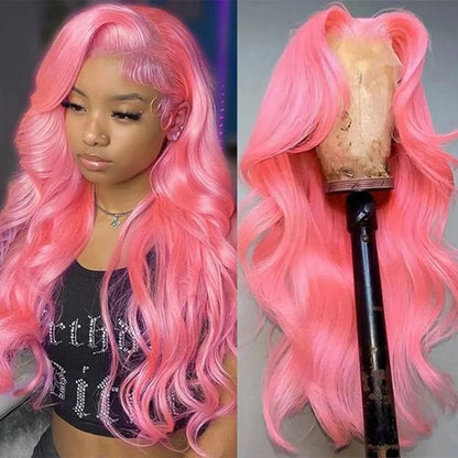 sengpan Pink Wig 13x4 13x6 Transparent Lace Frontal Wig Body Wave Hair 613 Colored Wigs For Women Hair 30inch Brazilian Human Hair Wigs