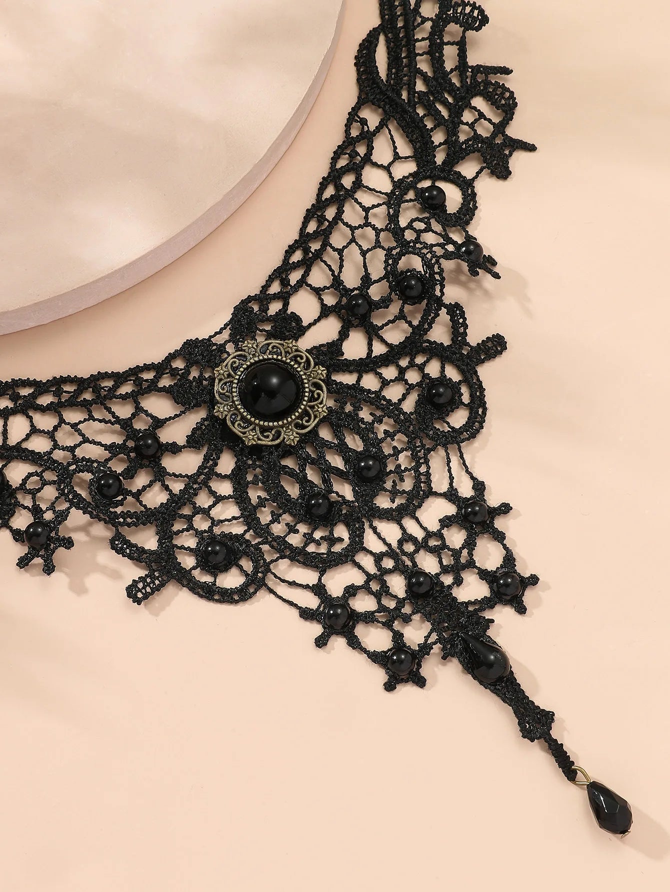 Lianfudai Lace Ladies Necklace Women's New Simple Exaggerated Black Clavicle Chain Collar Jewelry