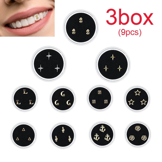 sengpan 3box Dental Tooth Gems Crystal Diamond Jewelry Teeth Jewelry Denture Acrylic As Teeth Decoration Dental Material