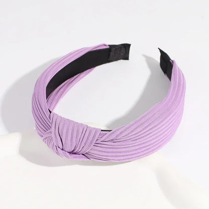 Lianfudai  New Solid Knotted Hairbands Wide Cross Knit Hair Hoop Headwear Girls Women Hair Accessories