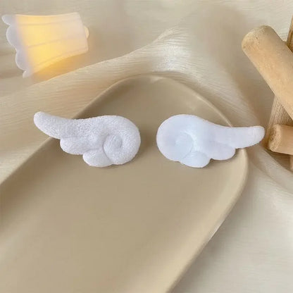 sengpan New Angel Wing Side Bangs Sweet Girl Hair Clip Cute and Versatile Simple and Simple Solid Color Duckbill Clip Girl Accessories