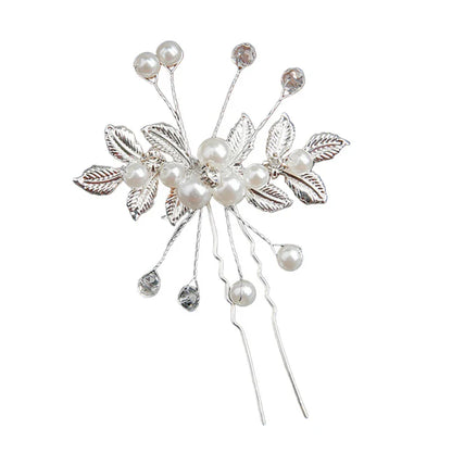 sengpan Women Elegant Hair Comb Clip Beautiful Floral Wedding Pearl Crystal Bridesmaid Bridal Hair Comb Hairpin Jewelry Hair Accessories