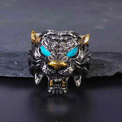 sengpan father's day gifts Classic Mens Personality Domineering Bull Head Ring Fashion Trend Bull Magic Ring Opening Adjustable Size Goth Punk Jewelry Gift