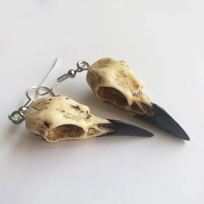 sengpan 3D Raven Skull Earrings Resin Replica Crow Skull Earrings For Women Halloween Party Gifts Wiccan Gift