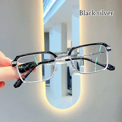 Lianfudai NEW Double Bridge Square Anti-blue Light Glasses Women Men Vintage Transparent Computer Glasses Oversize Frame Eyeglasses 1PC