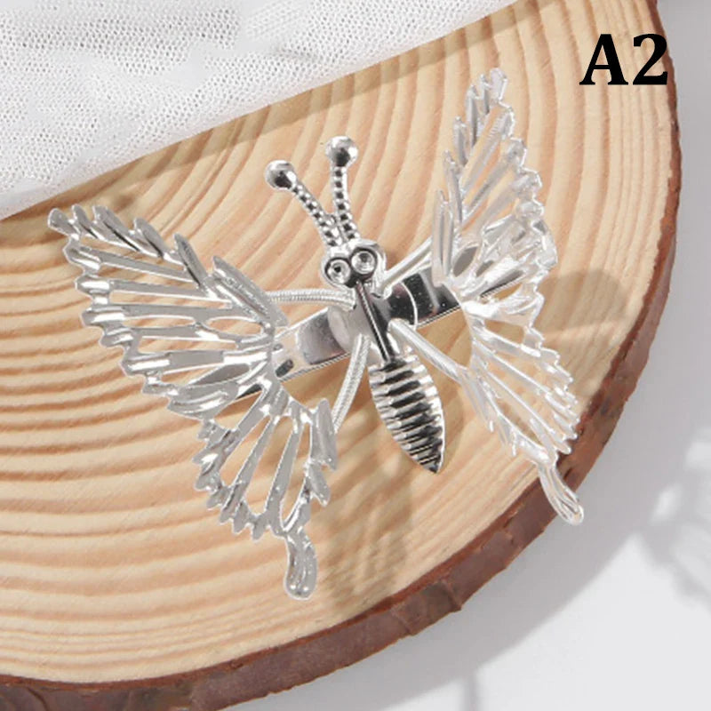 sengpan Shaking Move Wing Top Clip Bangs Clip Shiny Rhinestone Moving Butterfly Children Hairpin Alloy Hair Accessories