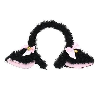 sengpan Plush Sheep Ears Headband Fashion Fancy Props Simulation Plush Hairband Handmade Bowknot Head Hoop Costume Party