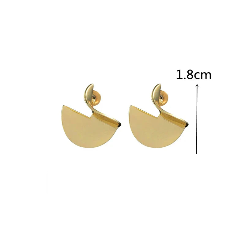 sengpan Hiphop Exaggerated Irregular Metal Dangle Earrings Spiral Twist Knot Geometry Round Smooth Rock Ear Brincos Jewelry Gift