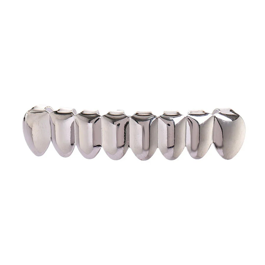 sengpan Teeth Grillz Set For Unisex Top Bottom Mouth Gold Silver Color Teeth Grills Tooth Caps Removable Dental Fashion Jewelry