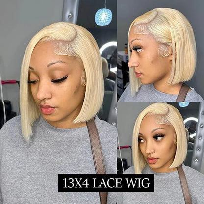 sengpan Blonde Bob Wig Human Hair 613 Lace Front Wig Human Hair 180% Density 13x4 HD Lace Frontal Wigs Human Hair Pre Plucked