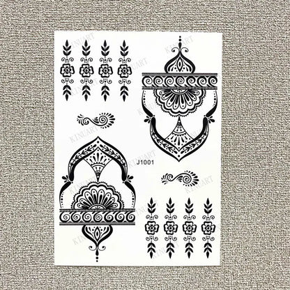 sengpan Black Henna Tattoo Stickers for Hands Temporary Tattoos for Women Body Lace Tatoo Temporari Waterproof Fake Tattoo Hena