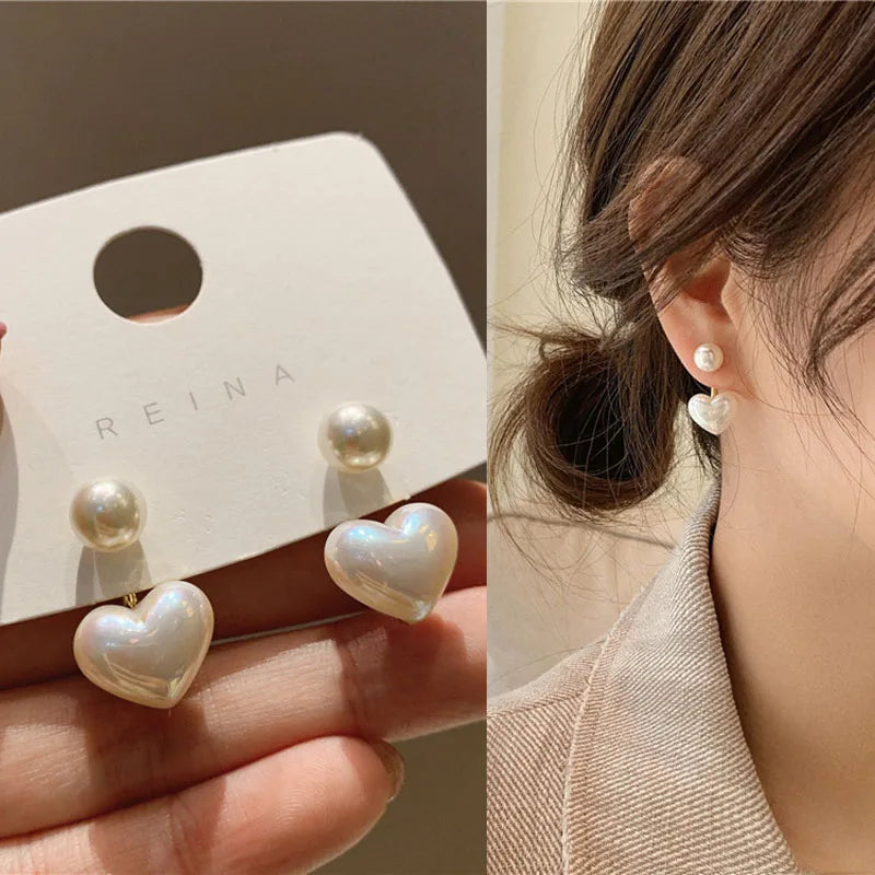 sengpan 2024 New Bright Crystal Luxury Korean Unusual Claw Stud Earrings Ear Piercing Hook Irregular Pearl Christmas Jewelry Gift