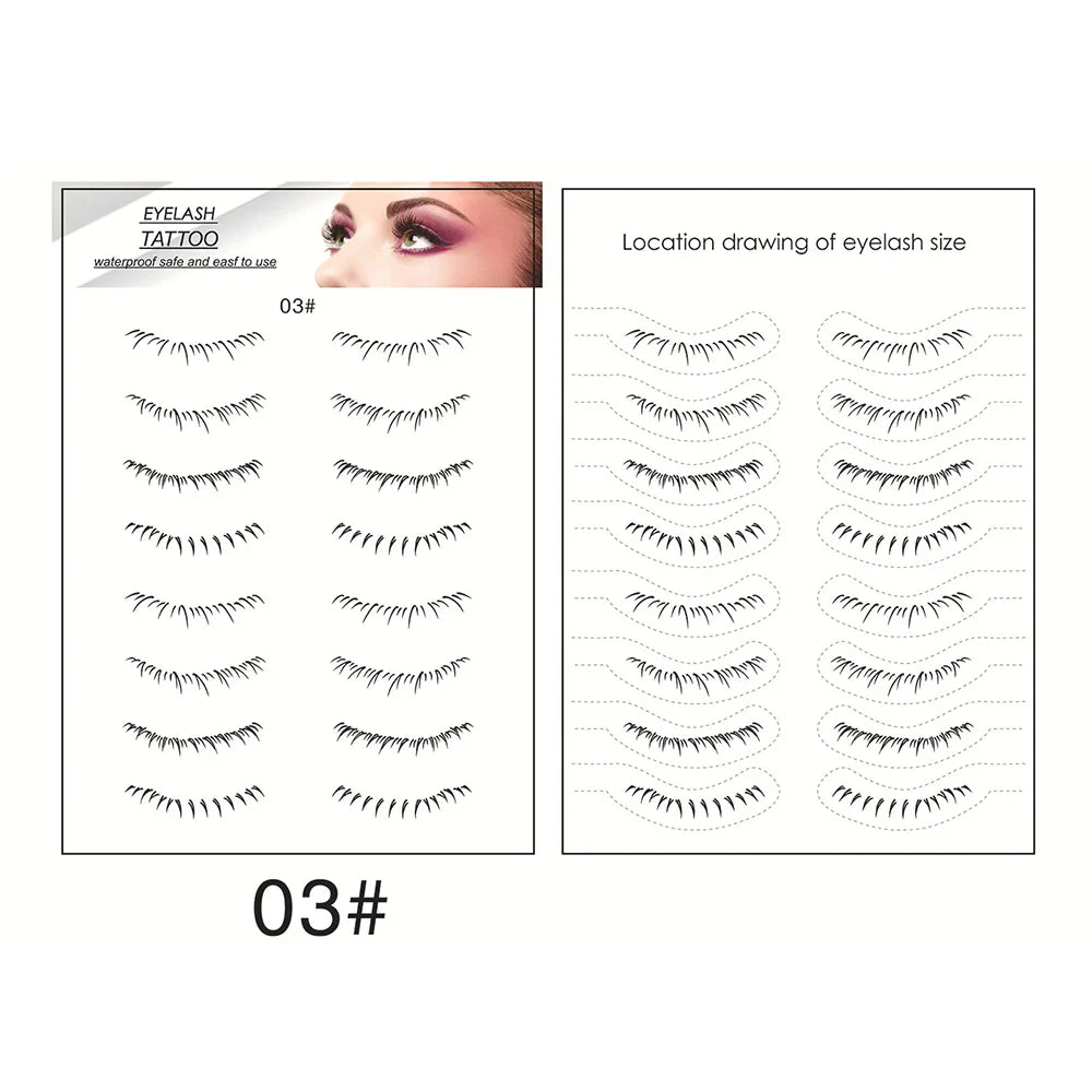 sengpan Lower Eyelash Tattoo Patch Flat Lazy Makeup Tool Enlarge Disposable Your Symmetrical Eyes Tattoo Beauty Sticker Tool Eyelash