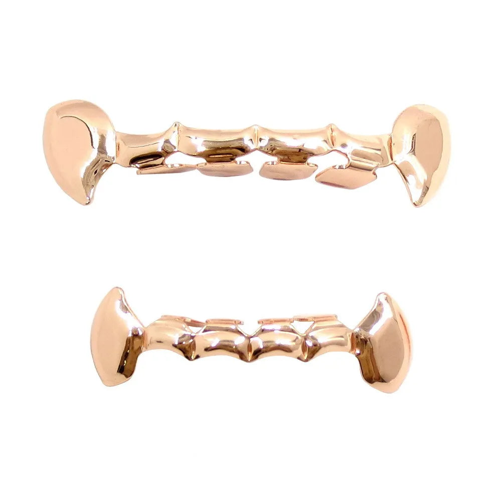 sengpan  Hip Hop Fangs Teeth Grillz Trend 14K Gold Plated Tooth Caps Decor For Women Men Jewelry Cosplay Party Gift