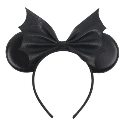 Lianfudai 2024 Nieuwe Disney Mouse Ears Headband  Hoofdband Bat Pompoen Lovertjes Strik Halloween Festival Feest Cosplay Haaraccessoires