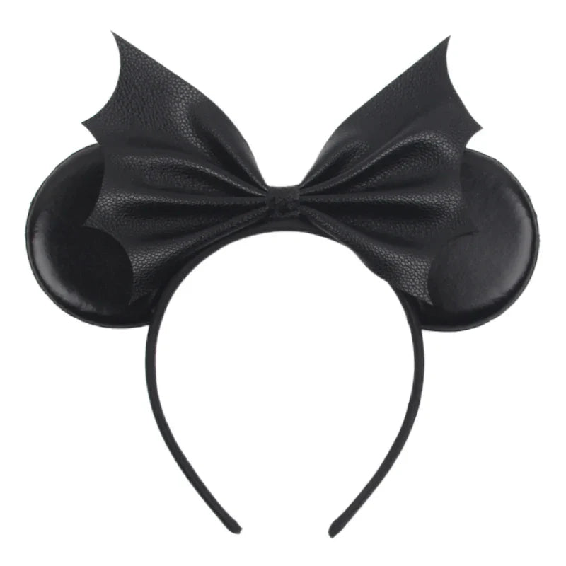 sengpan 2024 Nieuwe Disney Mouse Ears Headband  Hoofdband Bat Pompoen Lovertjes Strik Halloween Festival Feest Cosplay Haaraccessoires