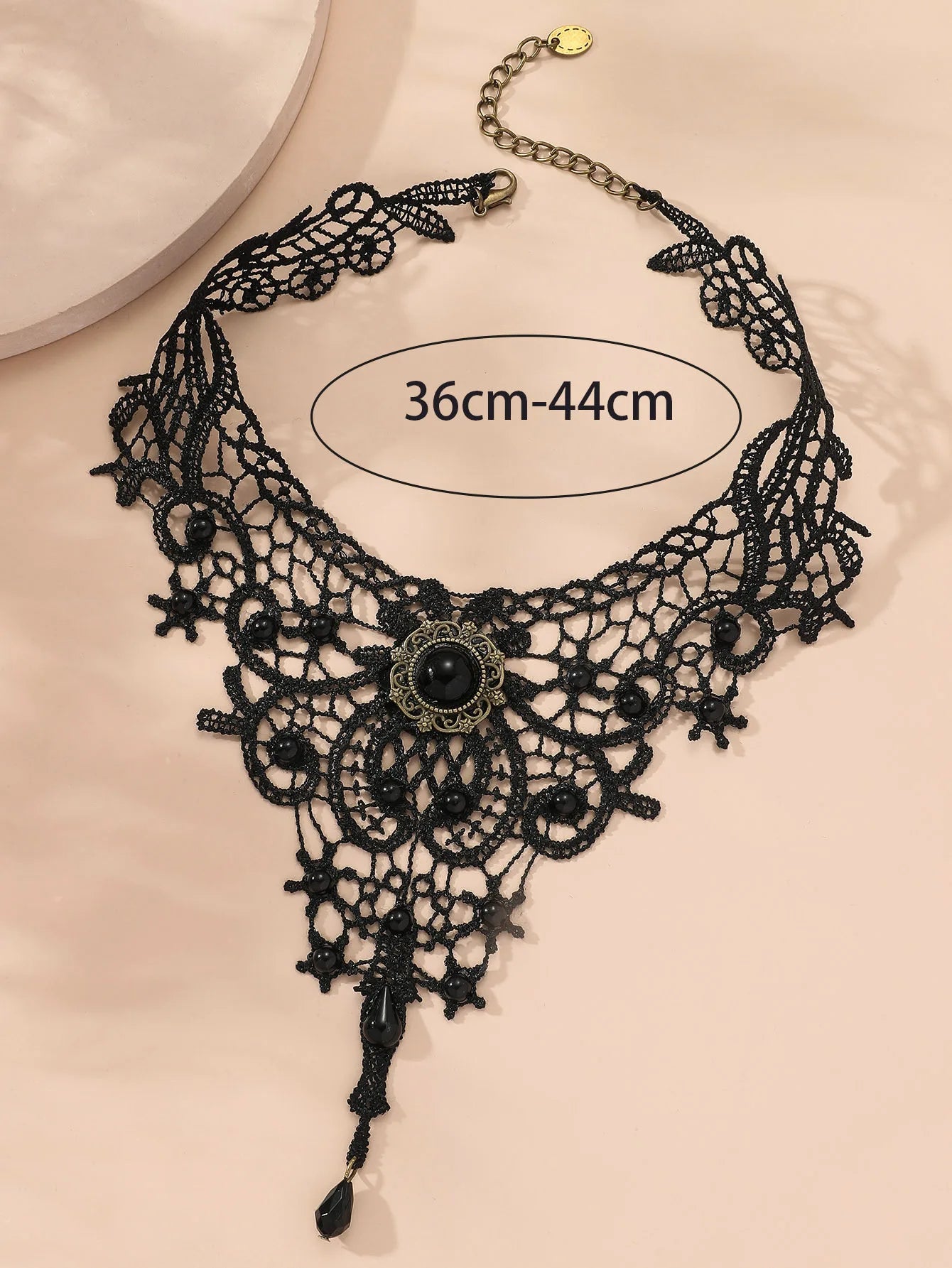 Lianfudai Lace Ladies Necklace Women's New Simple Exaggerated Black Clavicle Chain Collar Jewelry