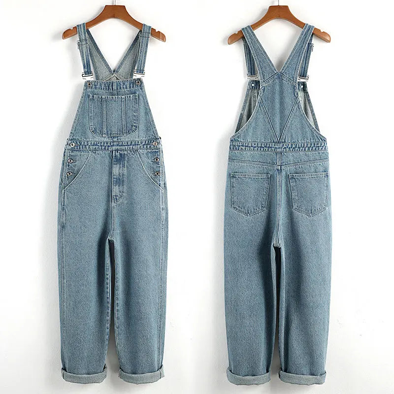 BONSIR  -  Men's Bib Jeans Straight Denim Jumpsuit Fashion Suspenders Hip-hop Overalls Pants Plus Size 5XL