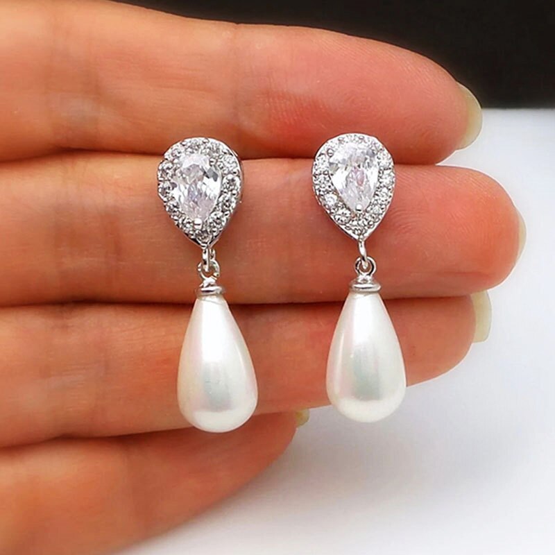 sengpan Trendy Style Imitation Pearl Design Stud Earrings for Women Exquisite Daily Wearable Jewelry Elegant Wedding Accessories