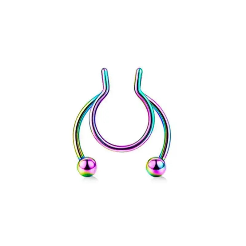 sengpan Stainless Steel Magnet False Nose Ring Magnetic Nose Clip Fake Septum Piercing Lip Rings Nariz Non Piercing Jewelry