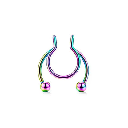 sengpan Stainless Steel Magnet False Nose Ring Magnetic Nose Clip Fake Septum Piercing Lip Rings Nariz Non Piercing Jewelry