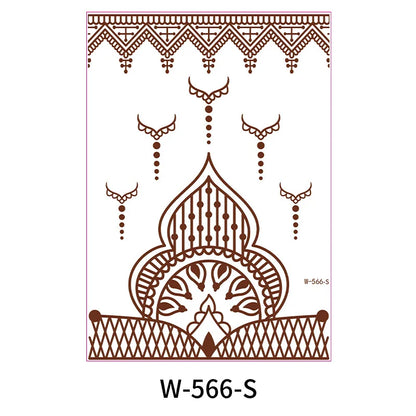 sengpan Brown Henna Lace Temporary Tattoo Sticker Butterfly Mehndi Flower Fake Tattoo for Women Feather Flora Sexy Henna Design Stickers