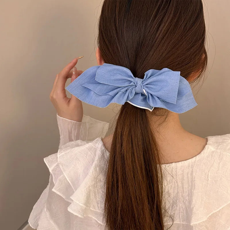 sengpan Very large hair accessories for girls women big elastic bands bow korean scrunchies ribbon new 2024 kpop adults leading fashion