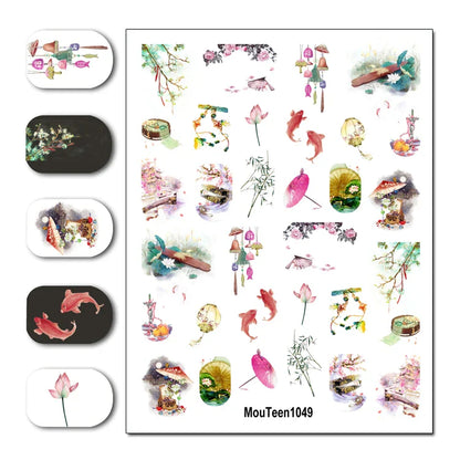 sengpan Hot Nail Mouteen1012 Disney Gothic Halloween Nail Sticker Nail Water Sticker for Nail Art Sticker Decal