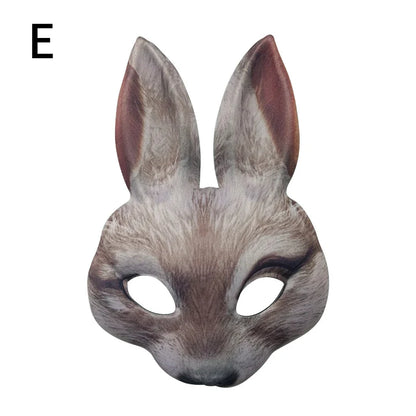 sengpan 3D Tiger Pig Bunny Rabbit Leopard Half Face Mask Creative Funny Animal Halloween Masquerade Party Cosplay Costume Decor