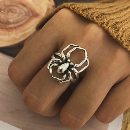 sengpan Creative Gothic Black Spider Animal Rings Funny Halloween Party Octopus Wizard Hat Ghost Pumpkins Finger Rings Halloween Jewelry