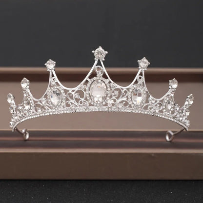 Lianfudai Elegant Luxury Girls Crystal Bridal Tiara Crown Birthday Party New Fashion Bride Queen Headbands Hair Jewelry Accessories