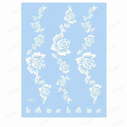 sengpan White Henna Tattoo Sticker Waterproof Temporary Tattoos for Women Body Art Mehndi Stickers for Hand Wedding Party Hena Tattoo