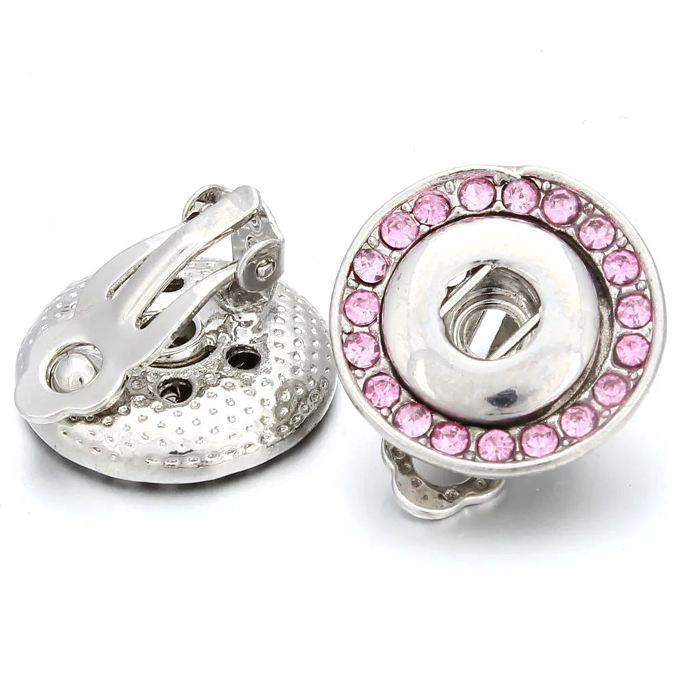 Lianfudai New 12mm Snap Jewelry Earring Metal 12mm Snap Button Earrings Eardrop Mini Snap Earring Charm Buttons