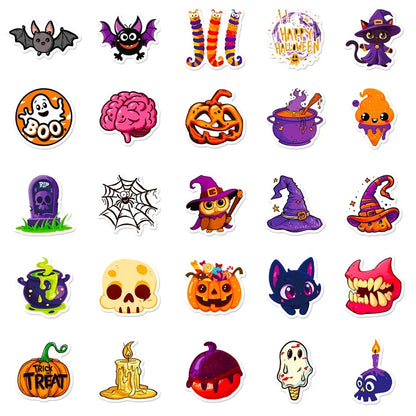 sengpan 50PCS Cute Halloween PVC Sticker Aesthetic Decoration Scrapbooking Korean Stationery Hand Accounting Tools Supplies for Kids