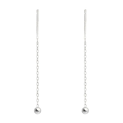 sengpan Fashion Stainless Steel Dangle Earring Geometric Ball Long Tassel Chain Drop Earrings For Women Minimalism Ear Line Kpop Jewelry