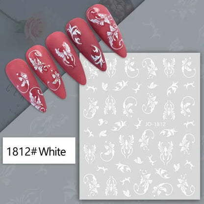 sengpan Simple Flowers 3D Nail Stickers Spring Summer Blossom Floral Tulip Fruit Nail Art Decals Adhesive Sliders Manicure Decorations