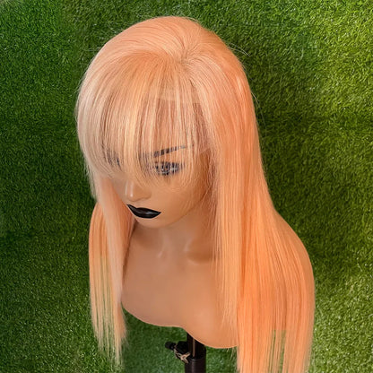 sengpan Pink 13x4 T Part Lace Frontal Wig Straight 13x6 Transparent Lace Front Wig  For Women 613 Colored 250 Density Human Hair Wigs