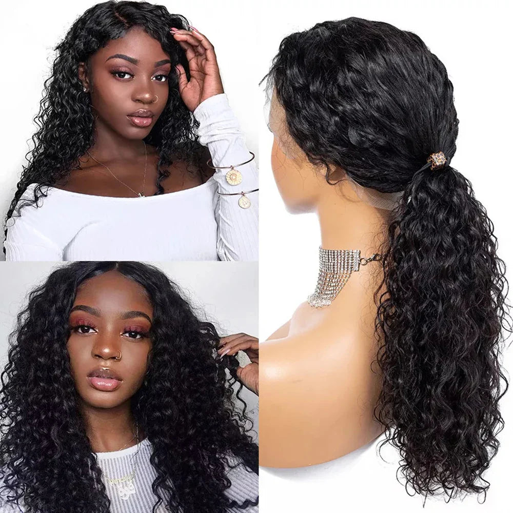 sengpan 68cm Black Long Curly Corn Wig African Wave Full Head Cover Headgear Hair Extension for Women Girls Wig