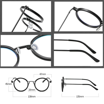 sengpan Vintage Round Metal Frame Anti Blue Light Blocking Glasses Women Men Fashion Optical Eyewear Reading Computer Eyeglasses