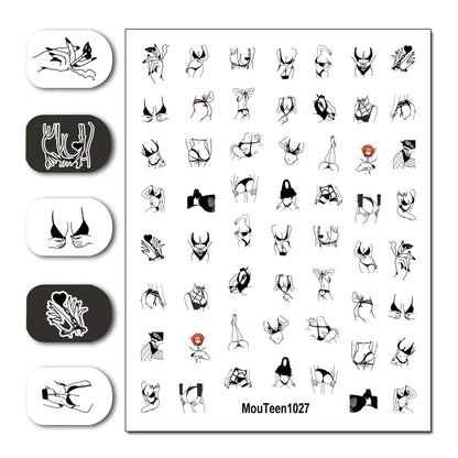 sengpan Hot Nail Mouteen1012 Disney Gothic Halloween Nail Sticker Nail Water Sticker for Nail Art Sticker Decal