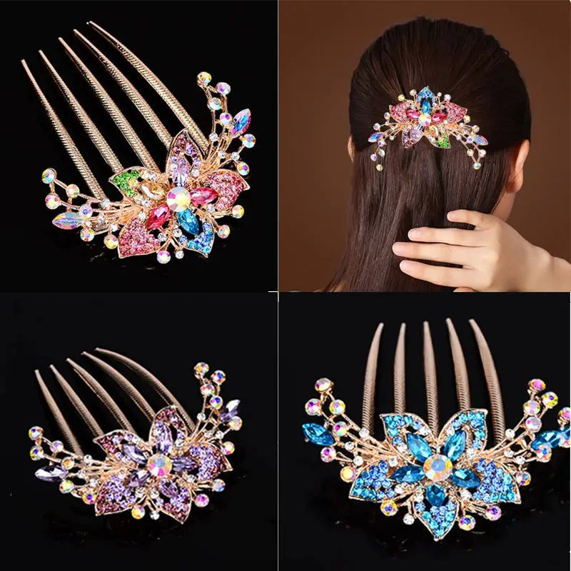 sengpan Women Bridal Rhinestone Hair Combs Clips Wedding Hair Accessories Hair Pin Bride Barrette Hair Tiara Jewelry Accessories