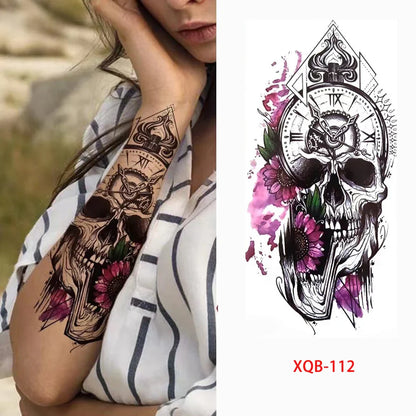 sengpan Black Forest Animal Temporary Tattoos for Men Wolf Tattoo Stickers Tiger Skull Skeleton Fake Tattoo for Women Arm Sleave