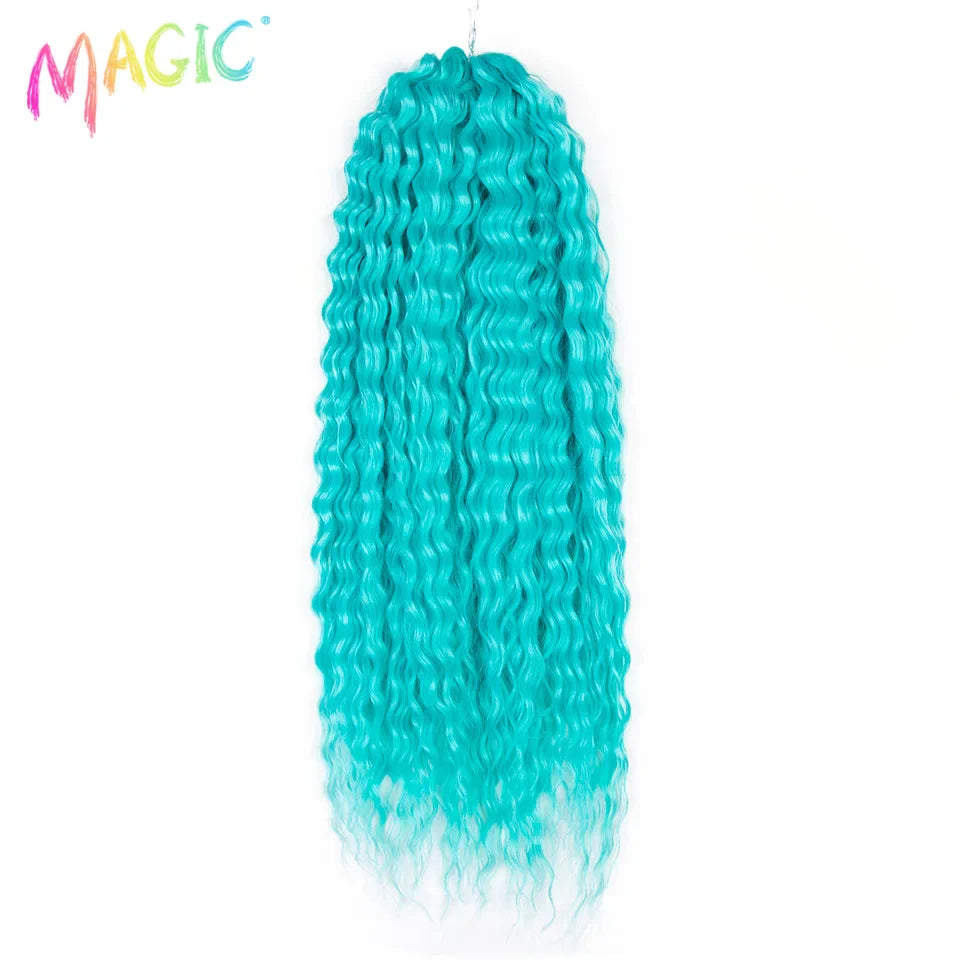 sengpan  Synthetic Hair Water Wave 24Inch Braid Hair Twist Crochet Hair Ombre Blonde Pink Deep Wave Braiding Hair Extension Cosplay