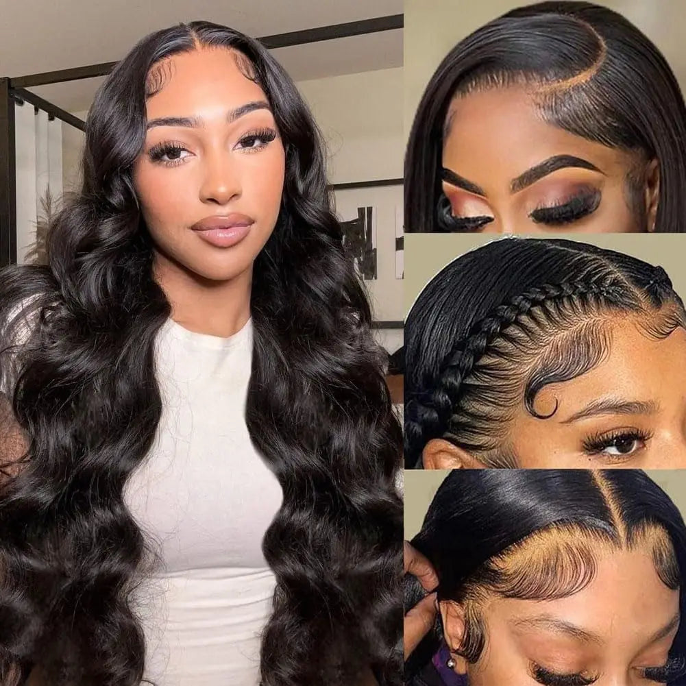 sengpan Body Wave Lace Front Wigs Human Hair 180% Density 13x4 HD Lace Frontal Wigs for Women Pre Plucked with Baby Hair Natural Color