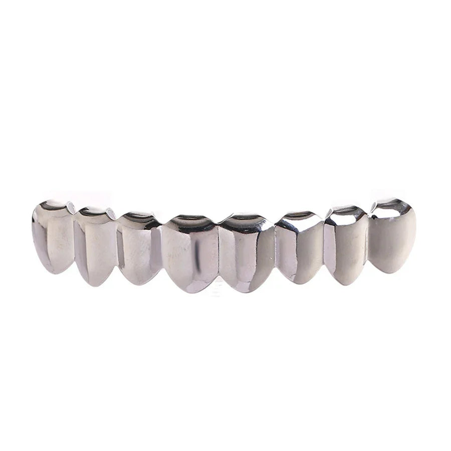 sengpan Teeth Grillz Set For Unisex Top Bottom Mouth Gold Silver Color Teeth Grills Tooth Caps Removable Dental Fashion Jewelry