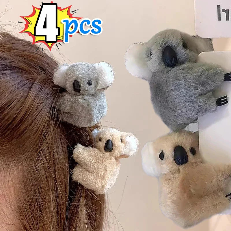 sengpan Plush Koala Bear Hair Claw Cute Hair Clips Hairpins Cute Animal Hair Clip for Girls Headwear Koala Barrettes Accessories