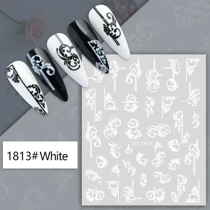 sengpan Simple Flowers 3D Nail Stickers Spring Summer Blossom Floral Tulip Fruit Nail Art Decals Adhesive Sliders Manicure Decorations