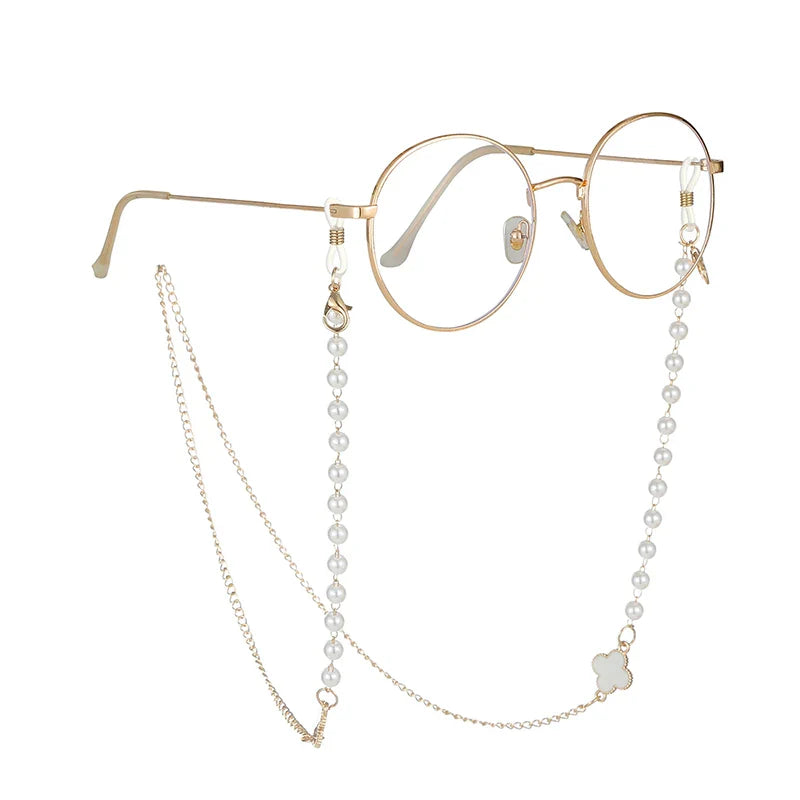 Lianfudai Sunglasses Masking Chains For Women Acrylic Pearl Crystal Eyeglasses Chains Lanyard Glass New Fashion Jewelry Wholesale