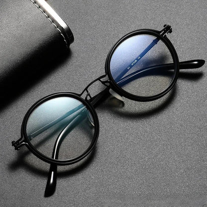 sengpan Vintage Round Metal Frame Anti Blue Light Blocking Glasses Women Men Fashion Optical Eyewear Reading Computer Eyeglasses